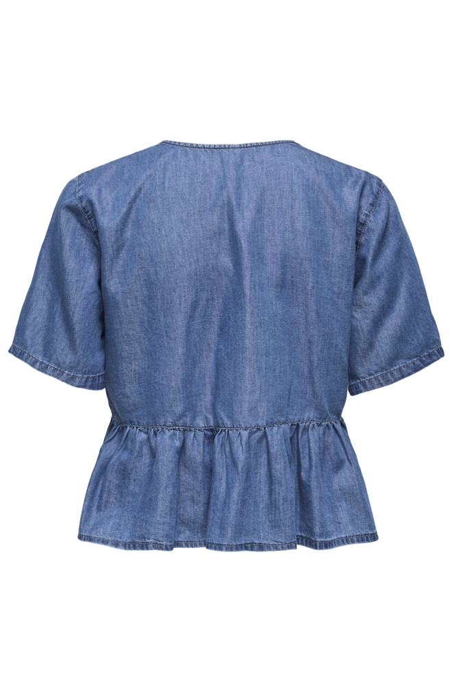 ONLBEA SS BOW DNM SHIRT BJ 15344257 MEDIUM BLUE DENIM